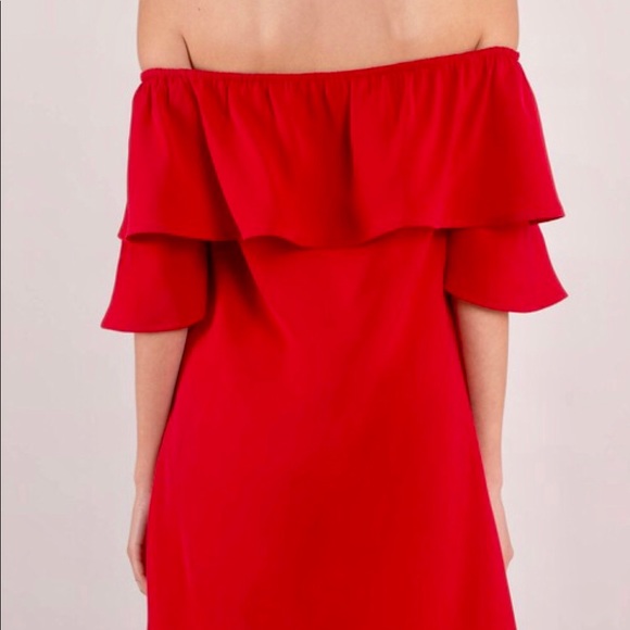 TOBI “Show Red Off Shoulder Dress” - Picture 3 of 8